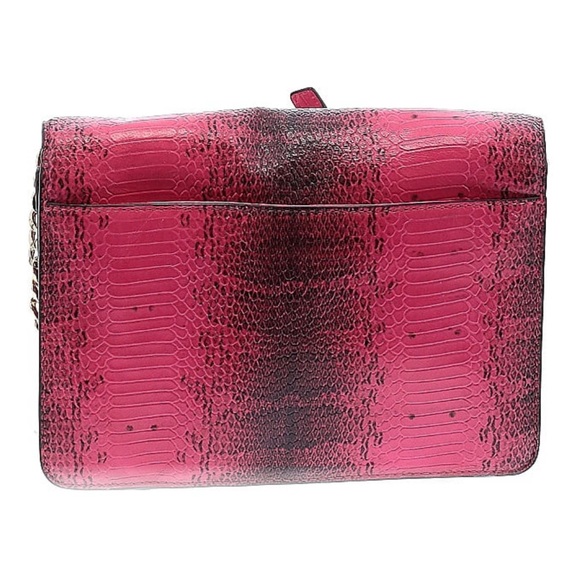 MICHAEL Michael Kors Large Gusset Snakeskin Crossbody Ultra Pink MSRP $228 - Picture 2 of 4